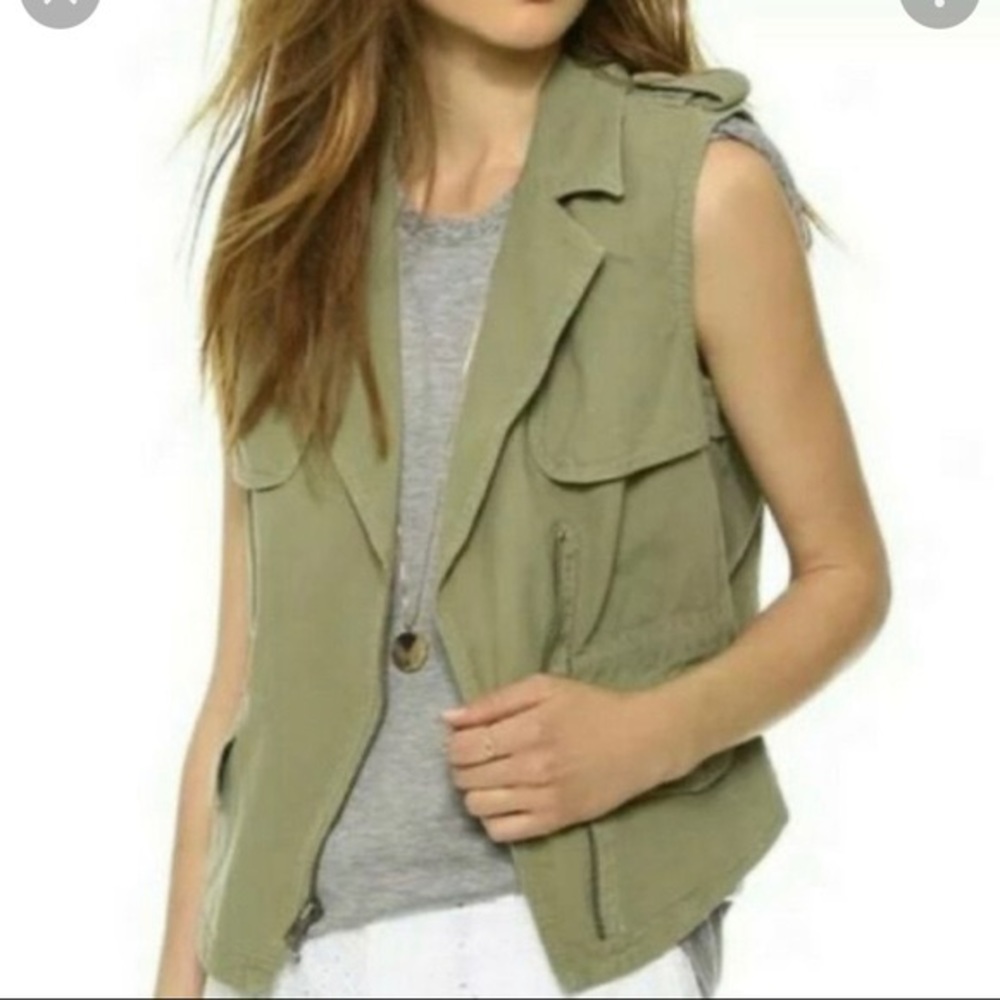 Madewell Army Green Asymmetrical Military Utility Vest